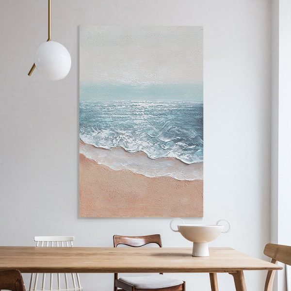 Hand-painted oil on canvas waves - Image 4