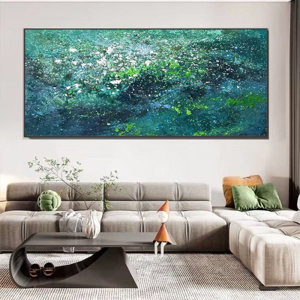 Pure Hand-painted Oil Painting Modern Green Abstract