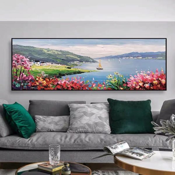 Pure hand-painted oil painting seascape