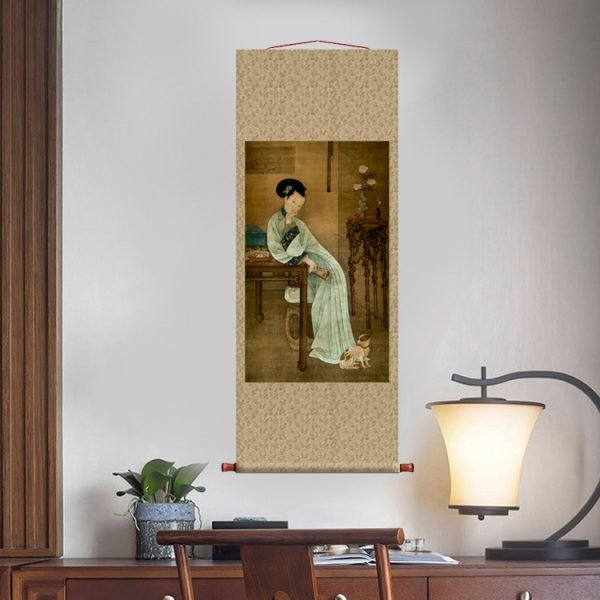 【Reading in the Spring Pavilion】Qing Dynasty, Qing Dynasty Masterpiece Replica