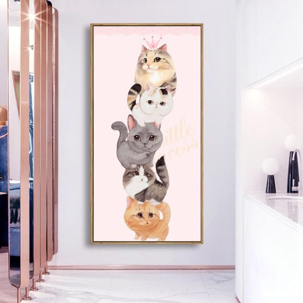 【Hand-painted】Cartoon Cat Cute Princess Crown Decoration Painting - Image 5