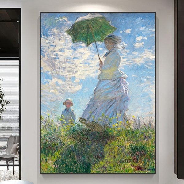 【Woman with parasol】Hand-painted Monet's famous painting - Image 6