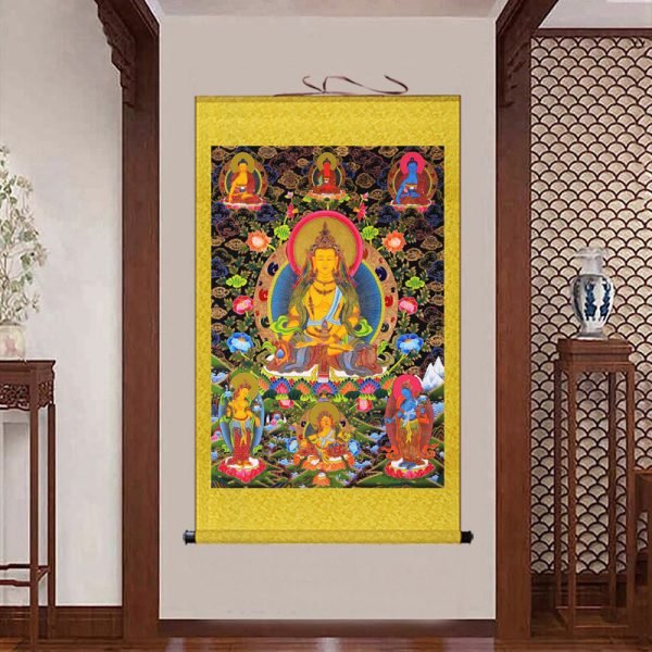 Thangka Kṣitigarbha Bodhisattva, the Bodhisattva of the Great Vow (save all souls) - Image 3
