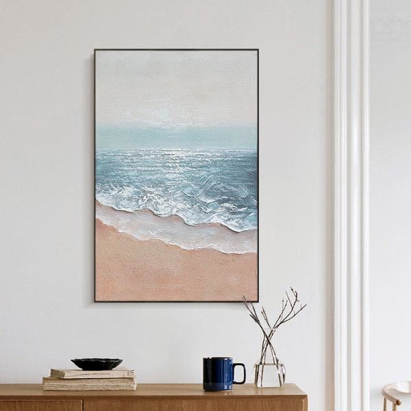 Hand-painted oil on canvas waves - Image 3