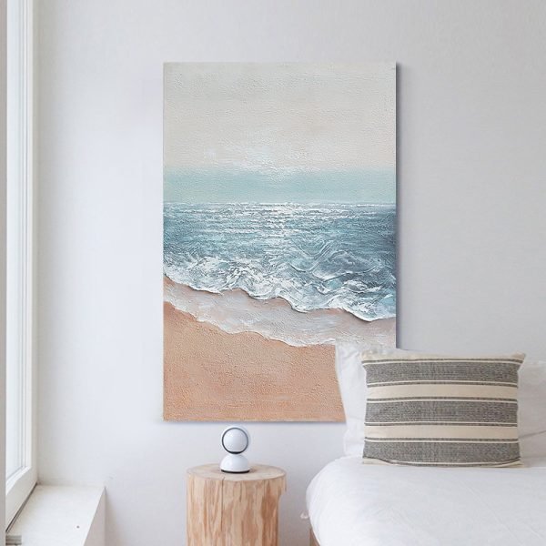 Hand-painted oil on canvas waves - Image 2