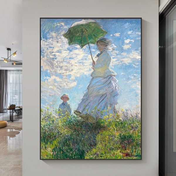 【Woman with parasol】Hand-painted Monet's famous painting