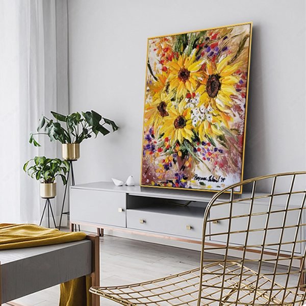 Oil on canvas hand-painted sunflowers flowers Van Gogh famous painting - Image 4