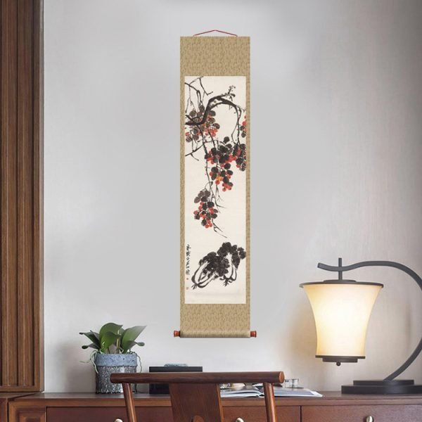 【Fruits and Vegetables】Qi Baishi-Axial Painting Masterpiece Replica