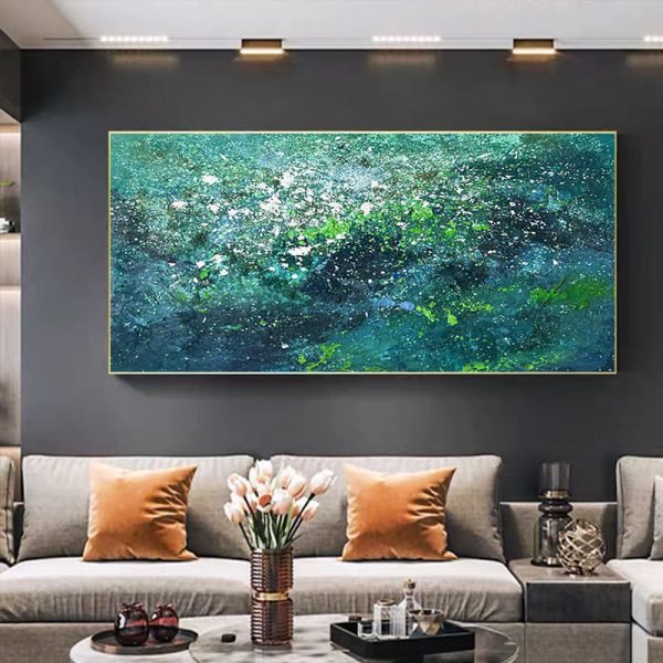 Pure Hand-painted Oil Painting Modern Green Abstract - Image 3