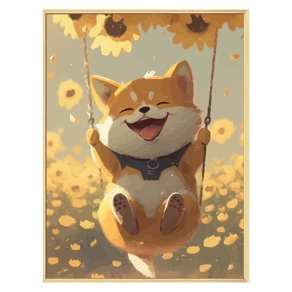 Sunflower Puppy Shiba Inu Kids Room Decorations - Image 2