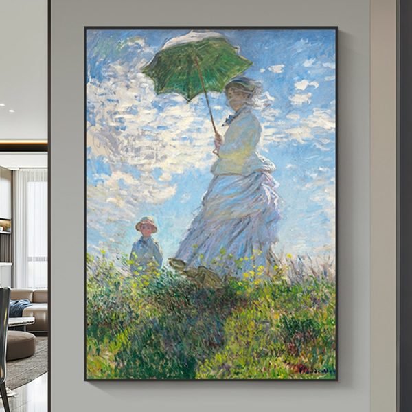 【Woman with parasol】Hand-painted Monet's famous painting - Image 3
