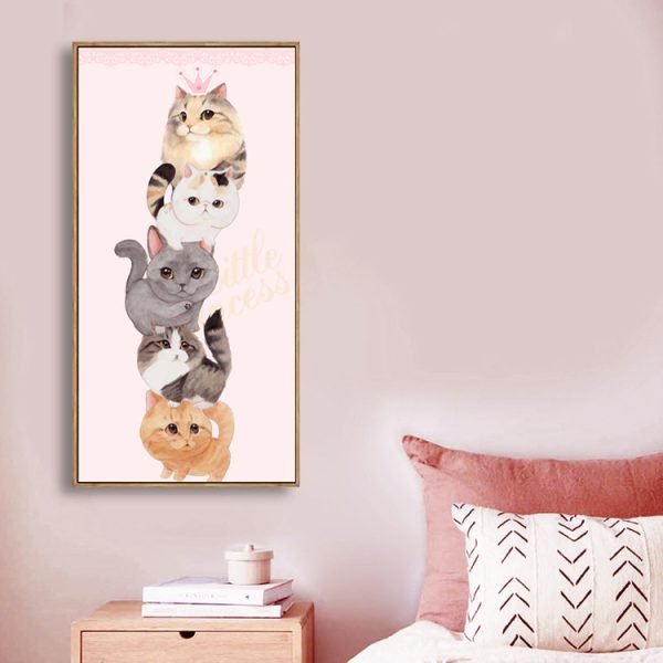 【Hand-painted】Cartoon Cat Cute Princess Crown Decoration Painting - Image 3