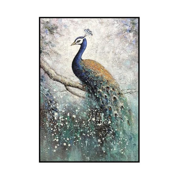 Pure Hand-painted Peacock Oil Painting