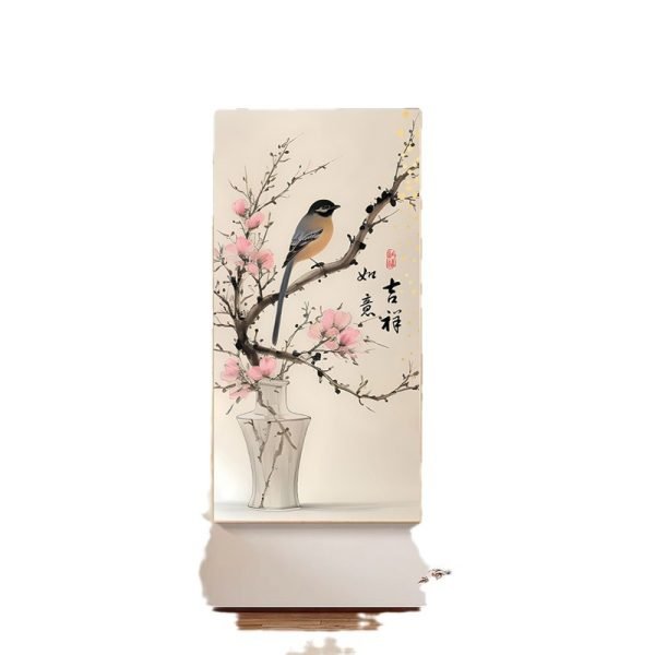Magpie on the Branch Entrance Decorative Painting Superior sense of ink wind auspicious and good luck【Size: 50cm*100cm】 - Image 3