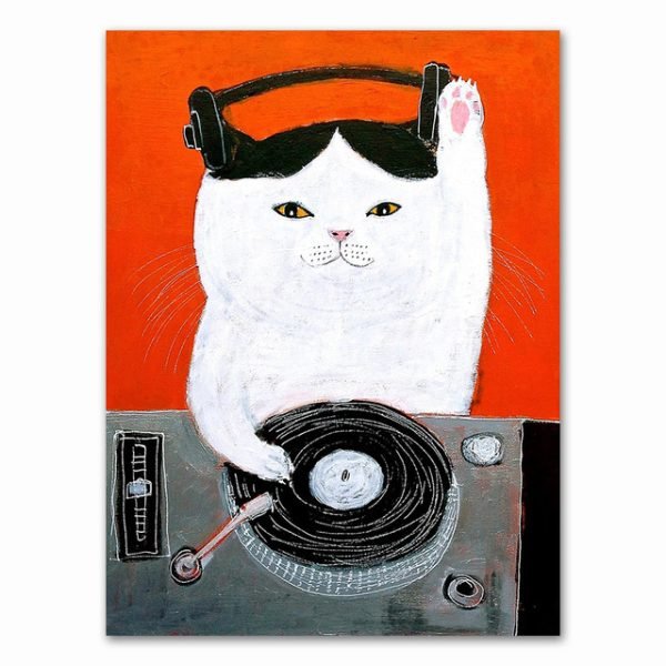 Cartoon Cat Bedroom Decorative Painting