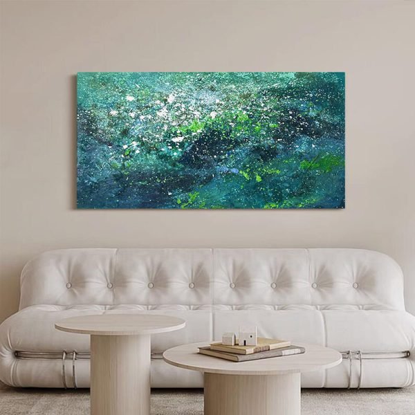 Pure Hand-painted Oil Painting Modern Green Abstract - Image 2