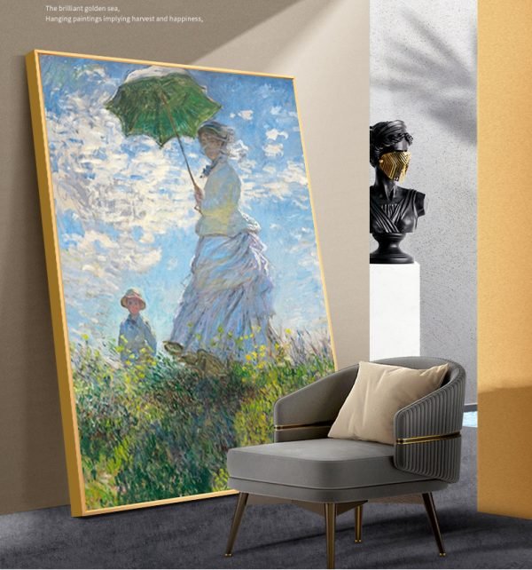 【Woman with parasol】Hand-painted Monet's famous painting - Image 5