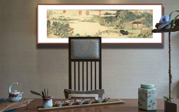 Chinese Vintage Painting with Qin and Friends - Image 4