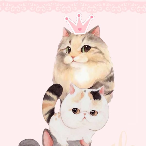 【Hand-painted】Cartoon Cat Cute Princess Crown Decoration Painting - Image 7