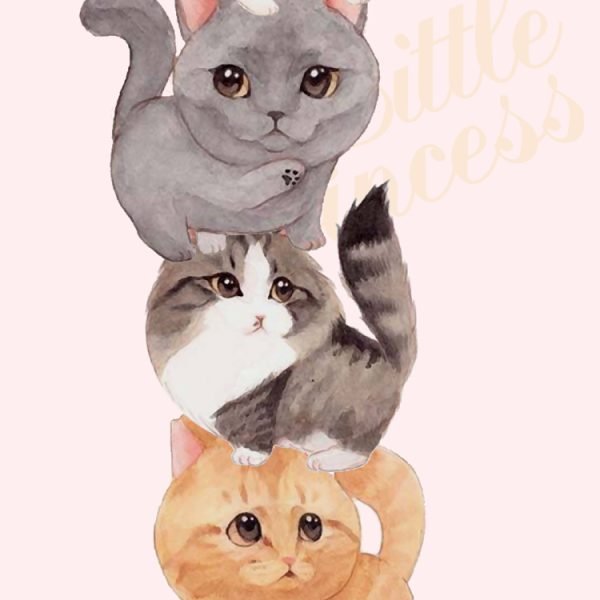 【Hand-painted】Cartoon Cat Cute Princess Crown Decoration Painting - Image 6