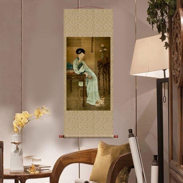 【Reading in the Spring Pavilion】Qing Dynasty, Qing Dynasty Masterpiece Replica - Image 4