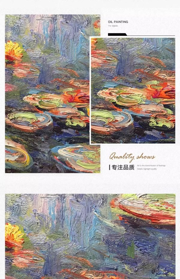 Hand-painted oil painting Monet 【Sleeping Lotus】 - Image 5
