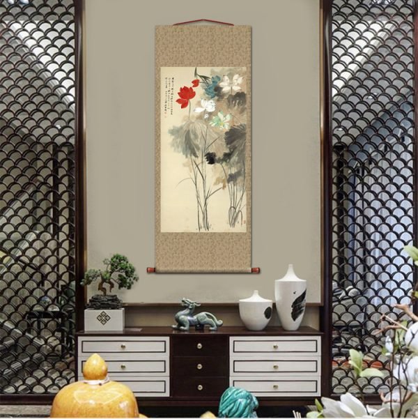 【Five-color Lotus Painting】Zhang Daqian, Masterpiece Replica