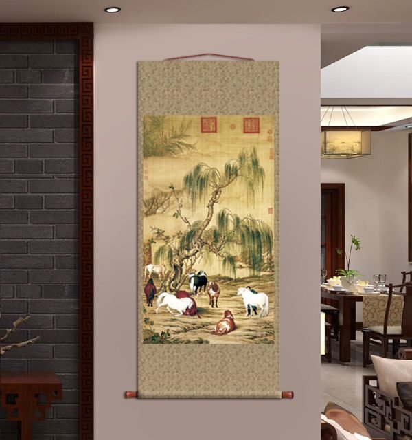 【Eight Cyphers】Lang Shining-Axial Painting Masterpiece Replica