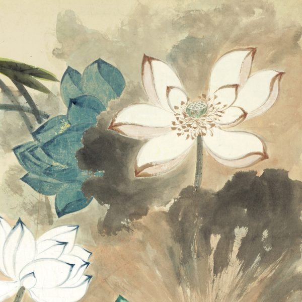 【Five-color Lotus Painting】Zhang Daqian, Masterpiece Replica - Image 6