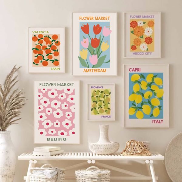 ins minimalist abstract floral fruit