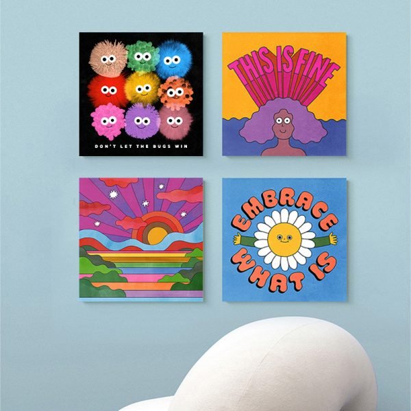 Cartoon wall art fun table setting