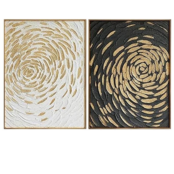 Hand Painted Gold Abstract - Image 2
