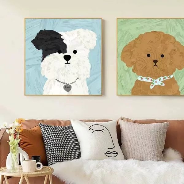 ins cartoon cute dog wall art
