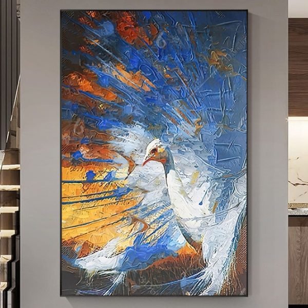 Hand-painted Peacock - Image 2